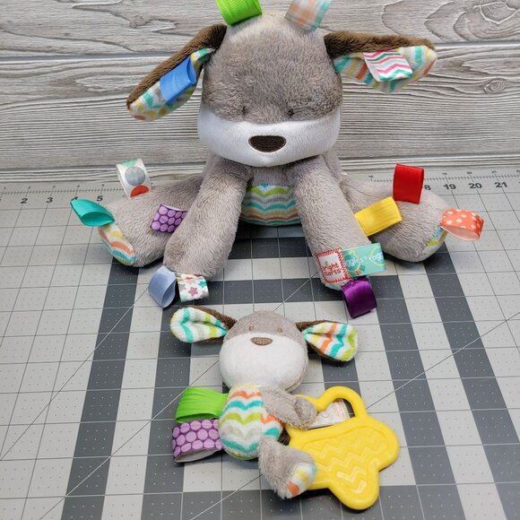 Bright Starts Plush Dog Taggies Toy Teething Chew Rattle Set‎ Baby Gift Puppy - Picture 2 of 10